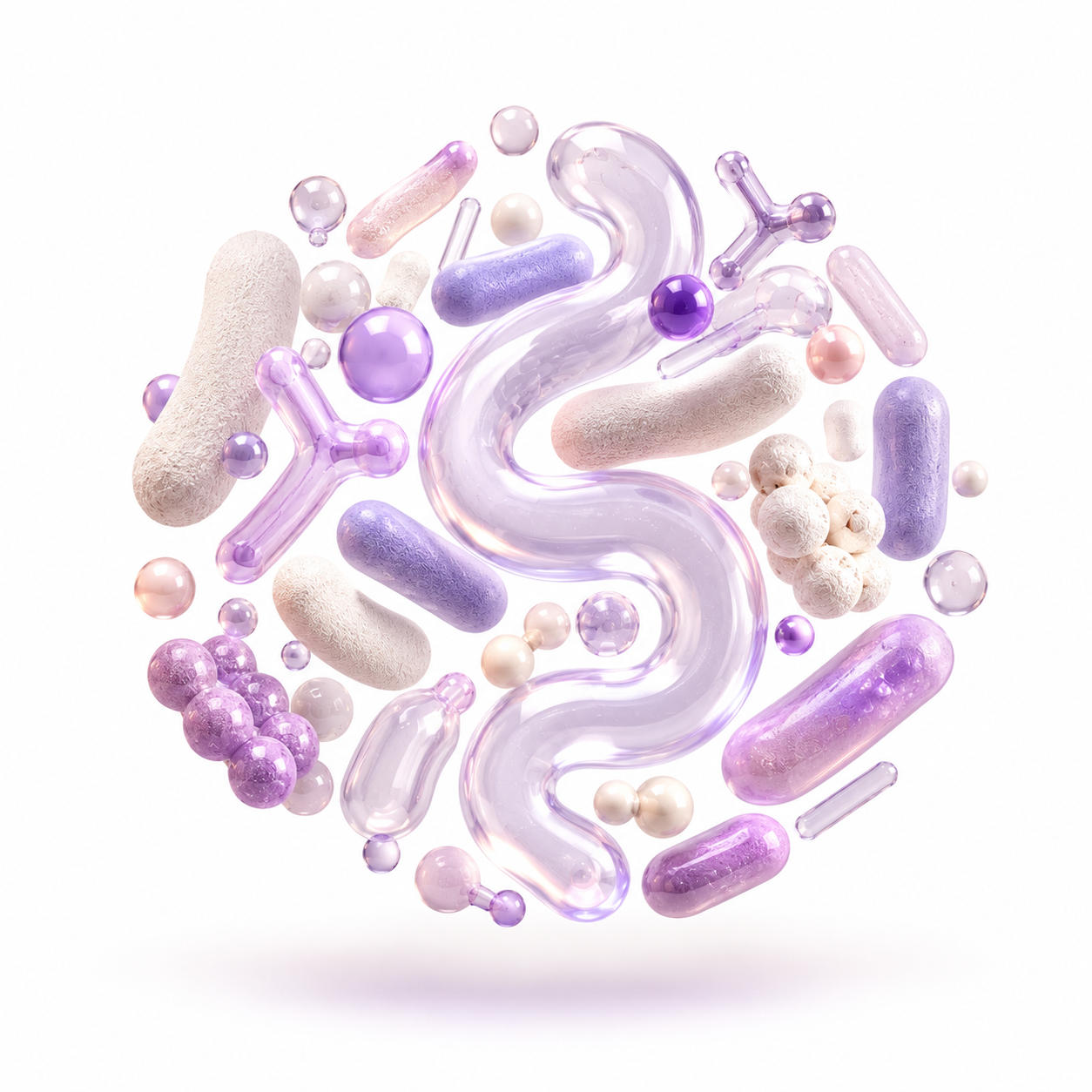 3D-Illustration Mikrobiom-Analyse